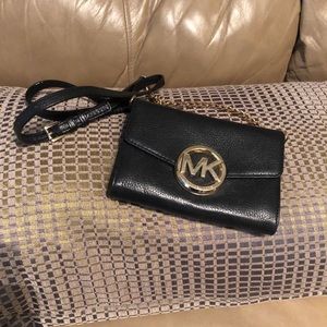 Michael Kors Black Leather Fulton crossbody bag